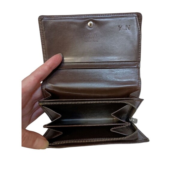 Louis Vuitton Epi Tressor Wallet Brown Leather Authentic Approx 6 x 4 Inches - Picture 6 of 15